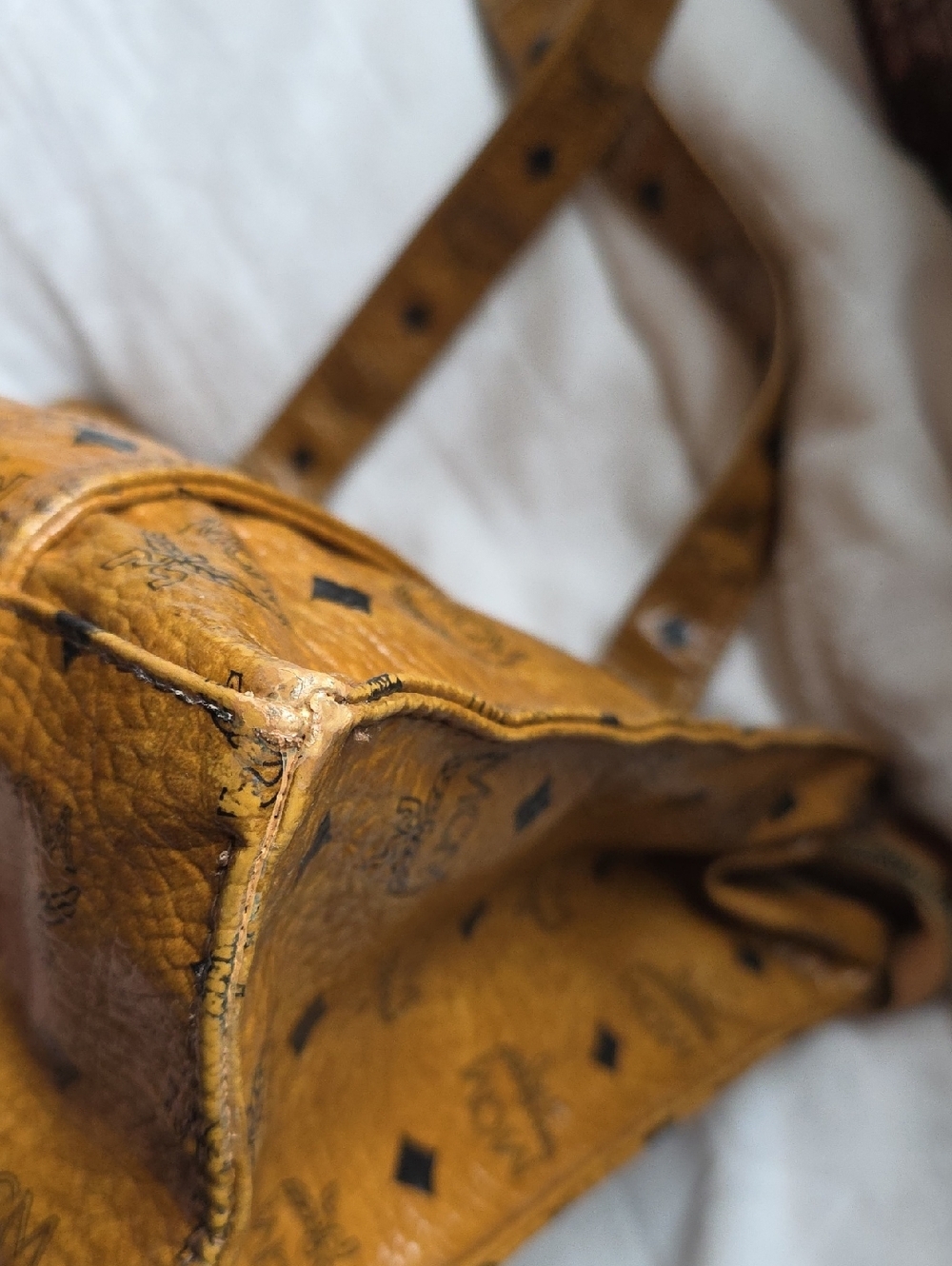 MCM Gold Visetos Monogram Tote - Picture 9 of 12